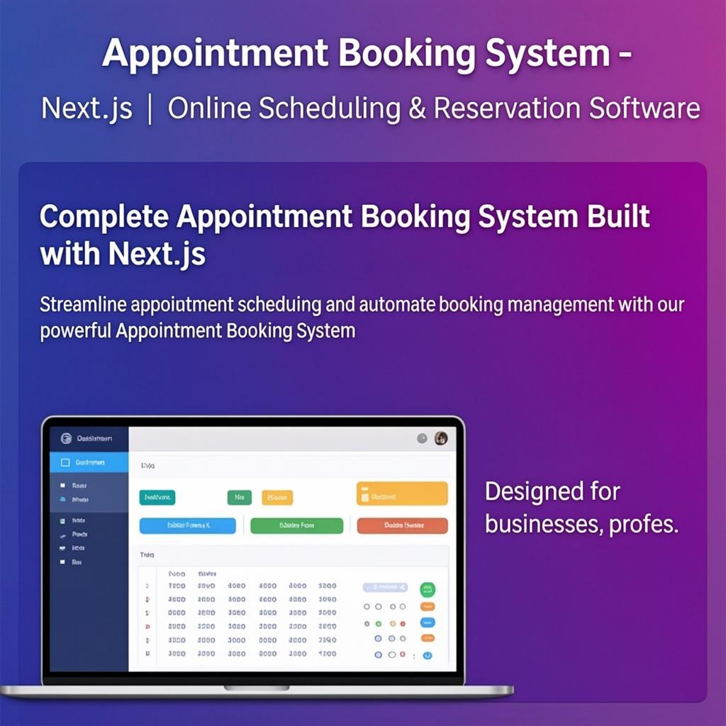 Appointment Booking System – Next.js | Online Scheduling & Reservation Software